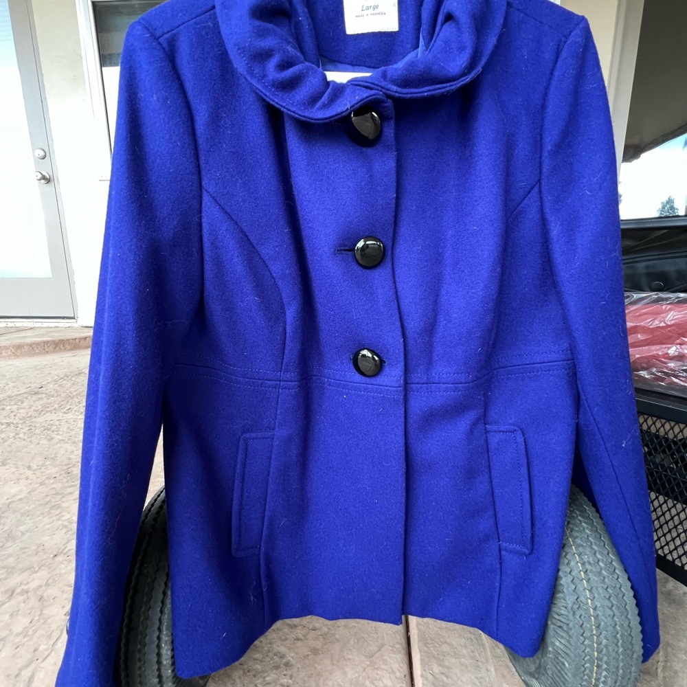 Old Navy Royal Blue Wool Pea Coat